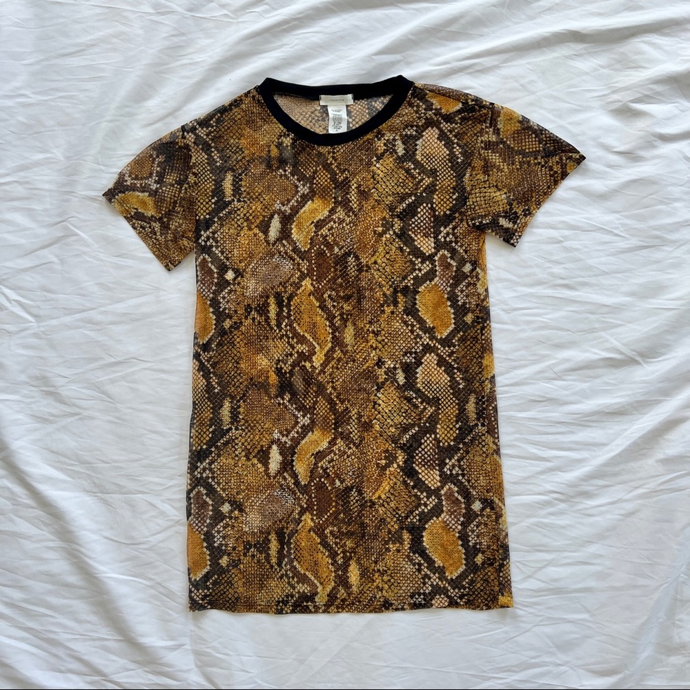 Tiny Willow Snakeskin Mesh Tshirt Size Small